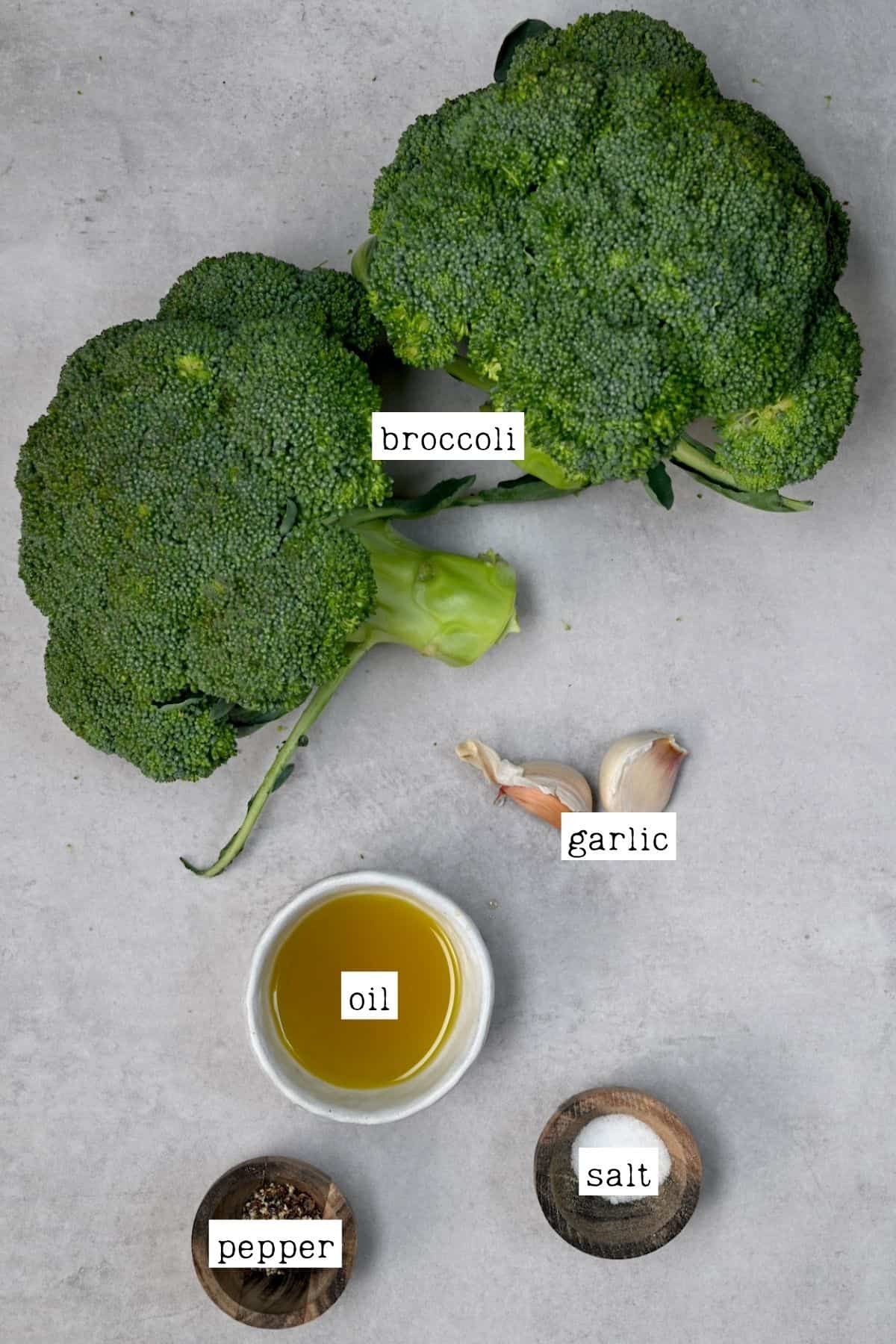 Ingredients for grilled broccoli