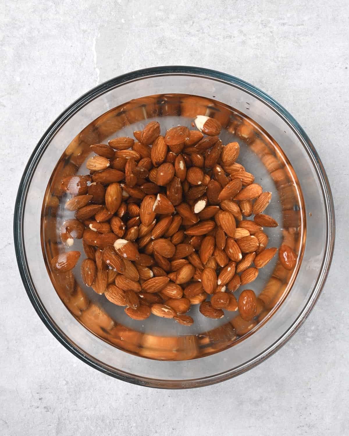 Soaking almond in a bowl with water