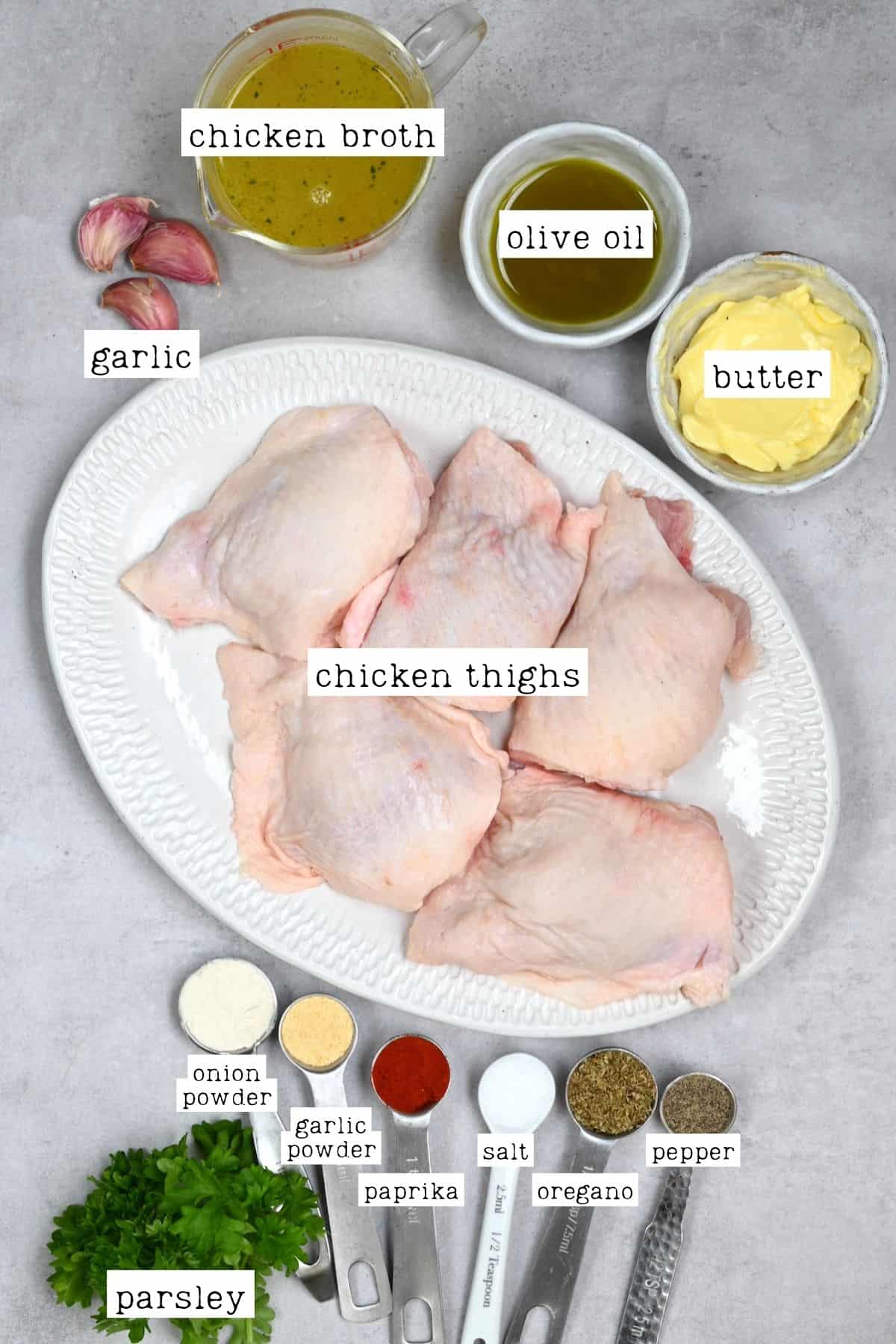 Ingredients for crockpot chicken thighs