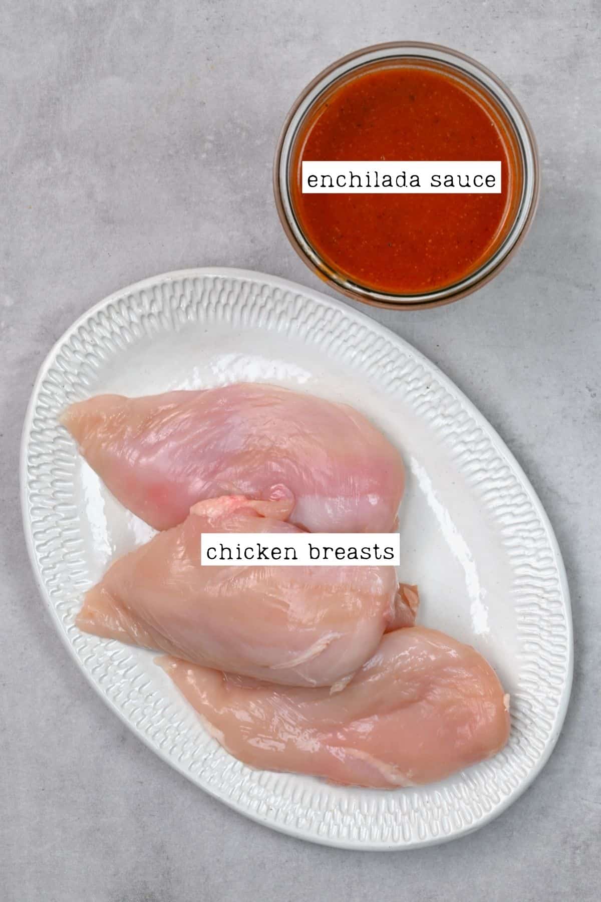 Ingredients for making enchilada chicken