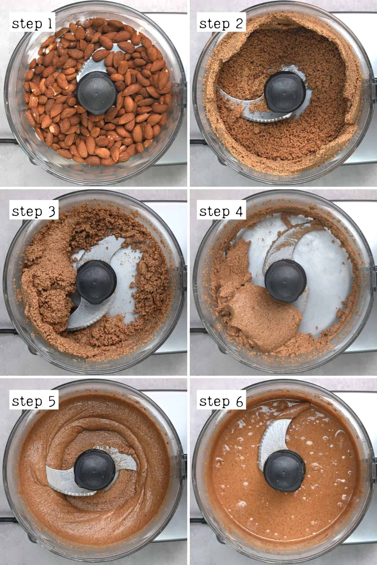 Steps for making almond butter