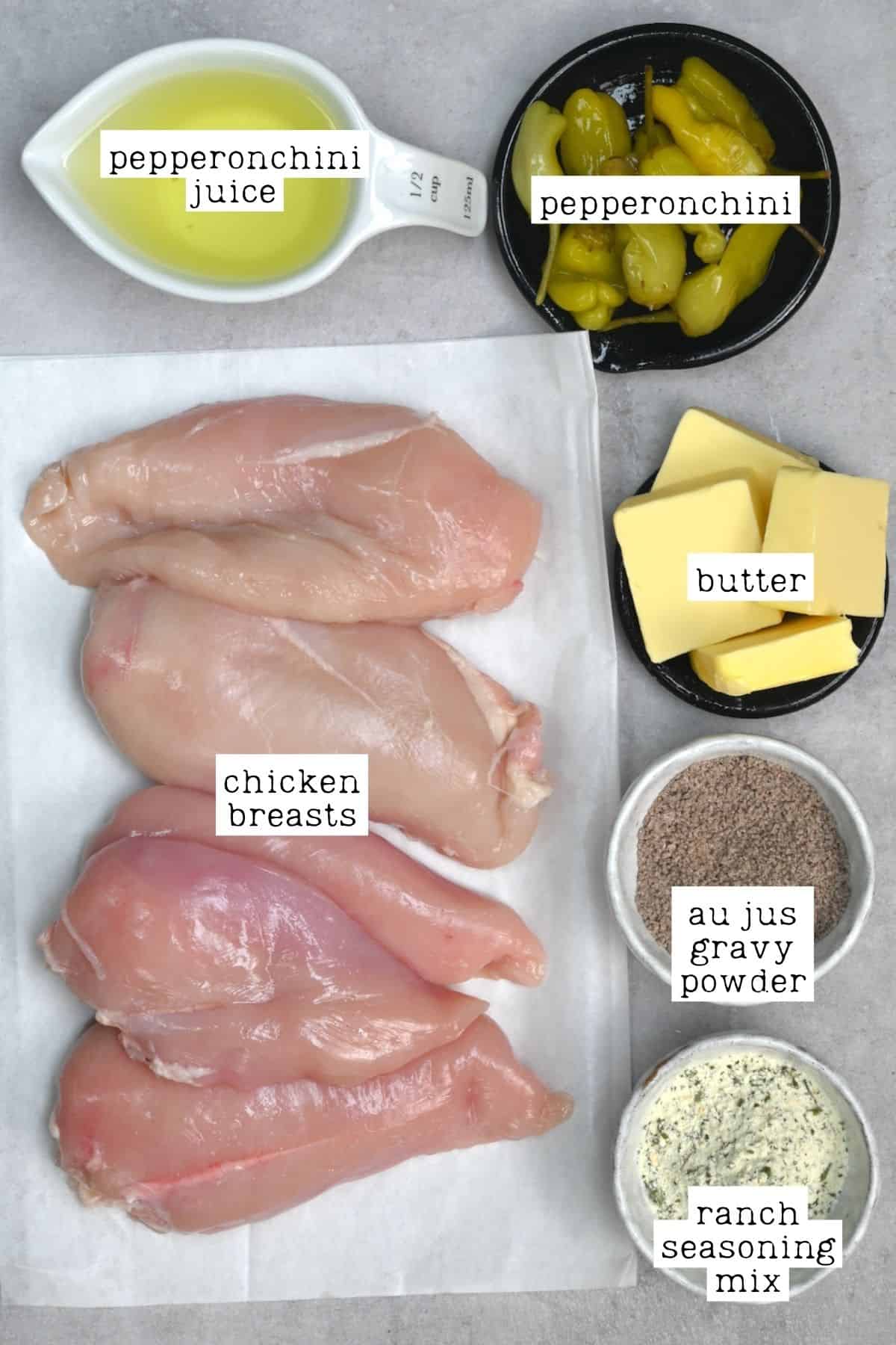 Ingredients for Mississippi chicken