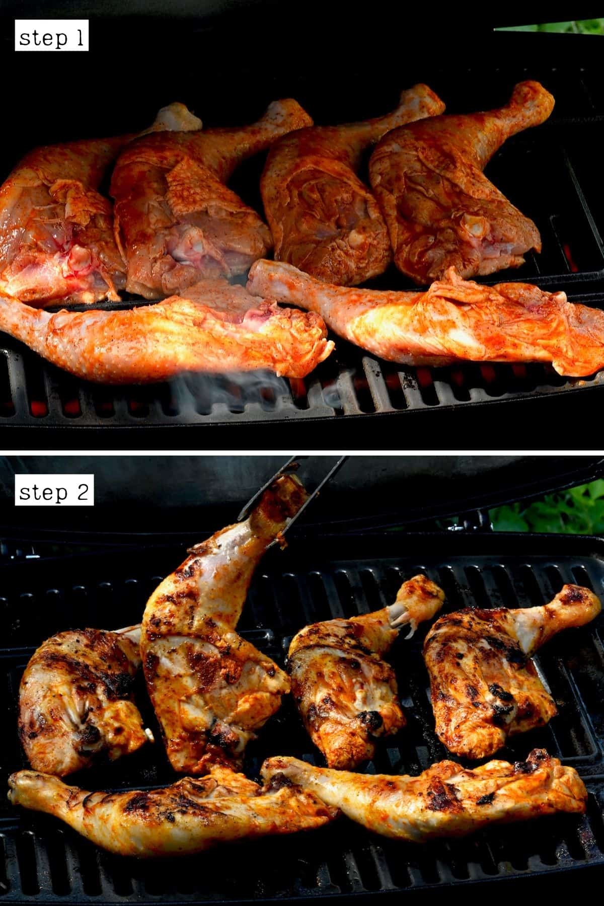Steps for grilling chicken quarters