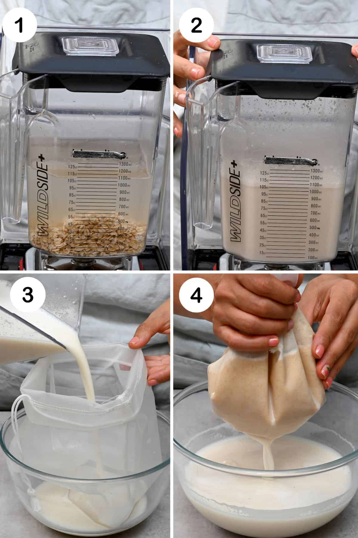 Steps for making oat milk