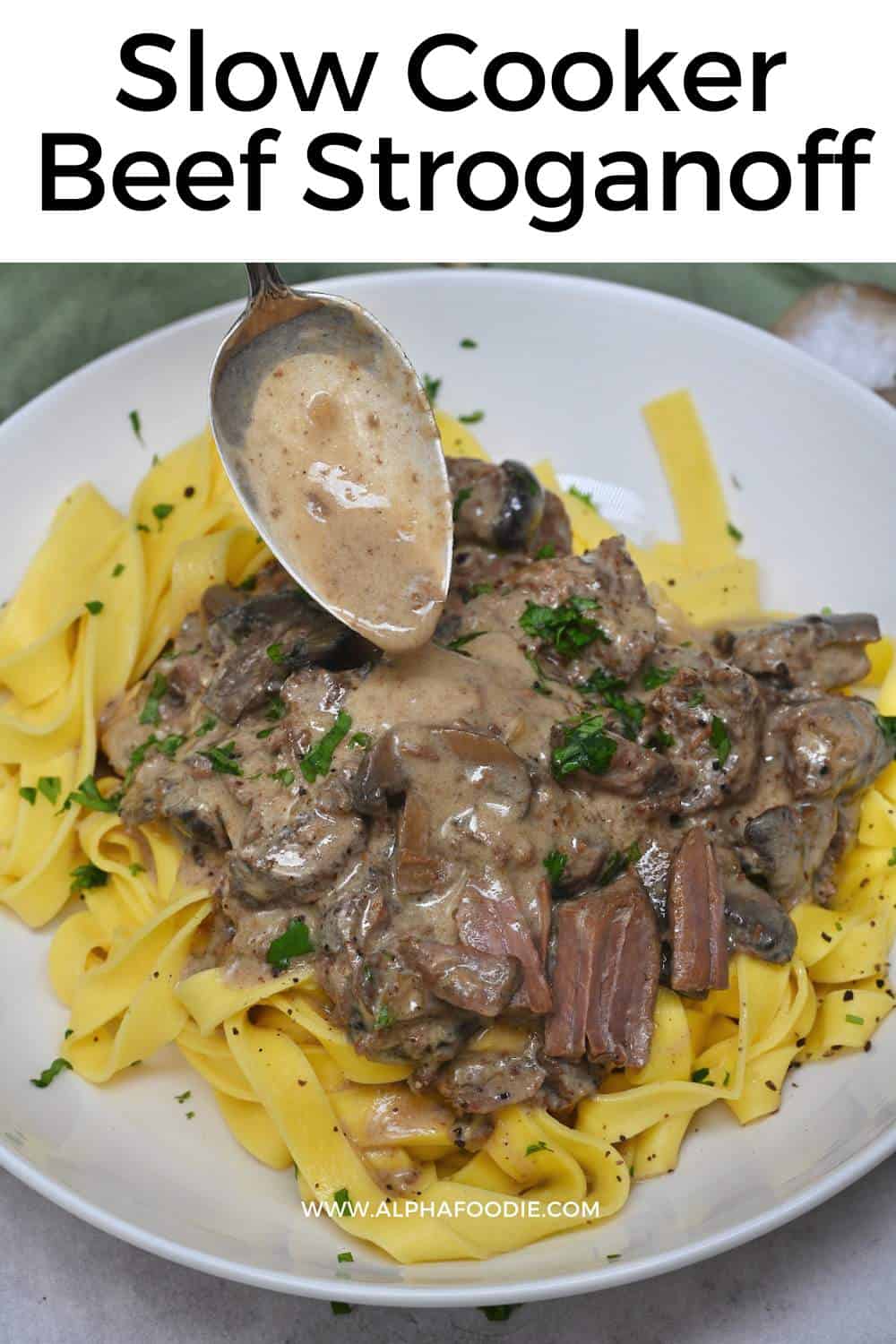 Slow Cooker Beef Stroganoff Recipe Alphafoodie