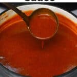 Enchilada Sauce in Pot with Ladle-2