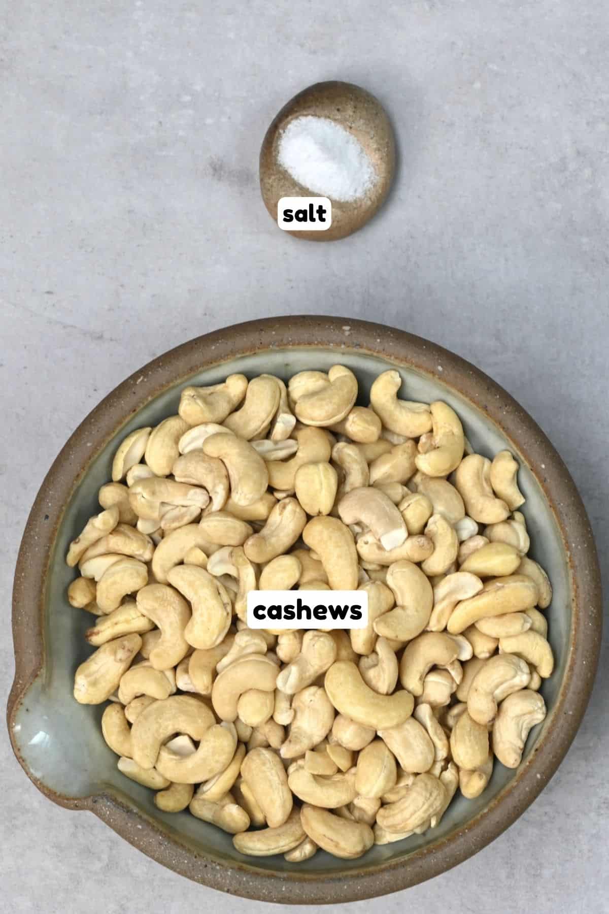 Ingredients for cashew butter