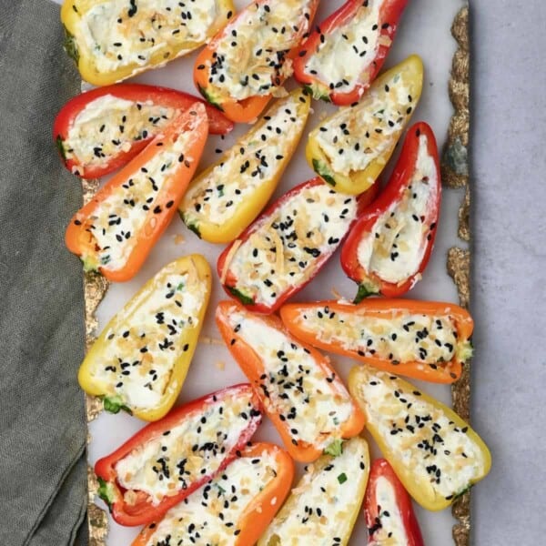 cream cheese stuffed peppers square image