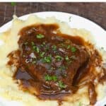 crockpot Steak and Gravy with Mashed Potatoes