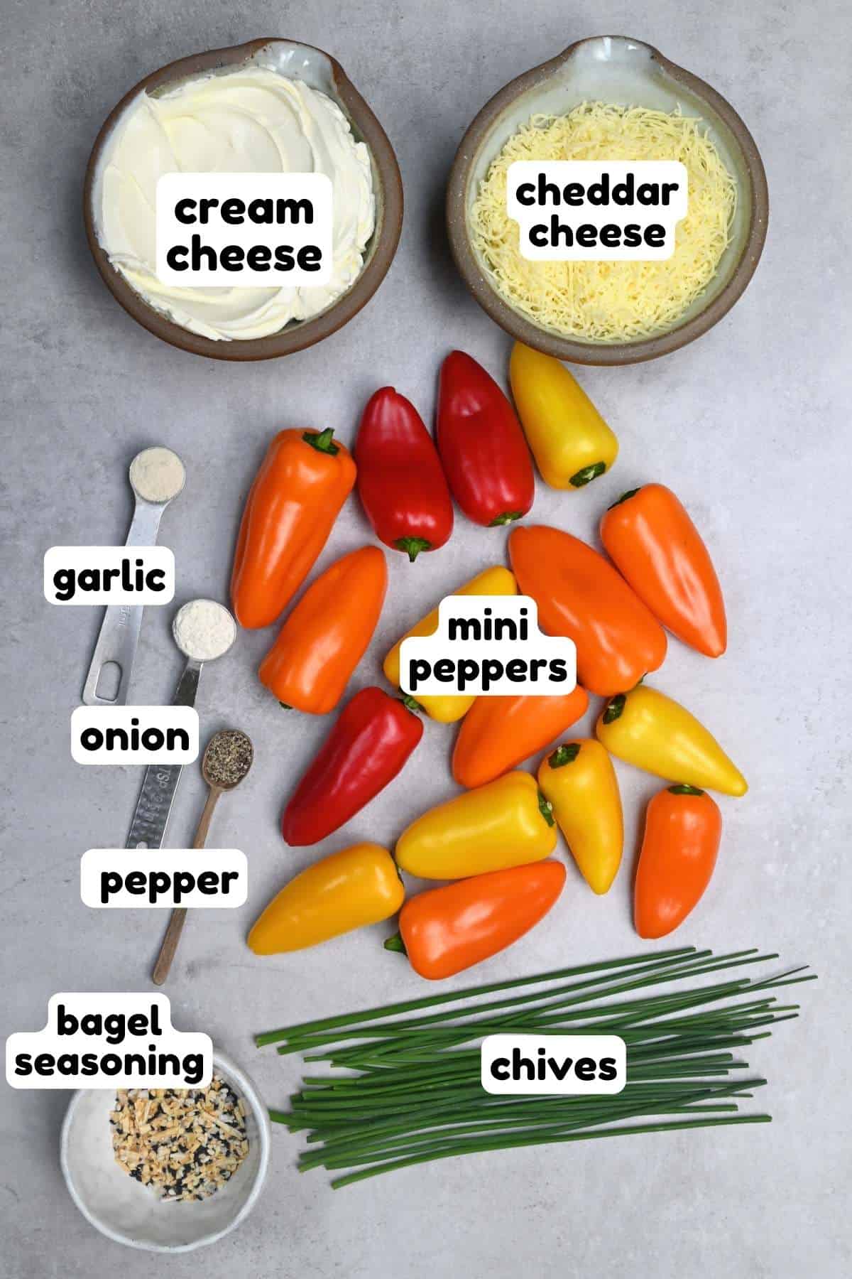 ingredients for cream cheese stuffed peppers