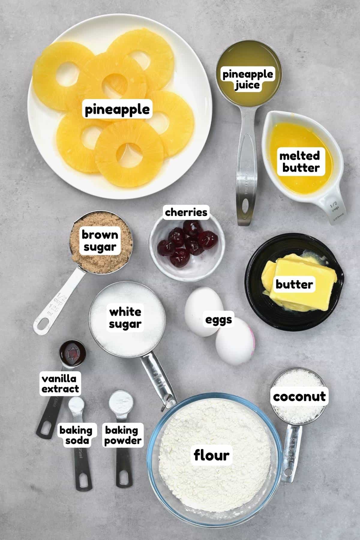 ingredients for upside down cake