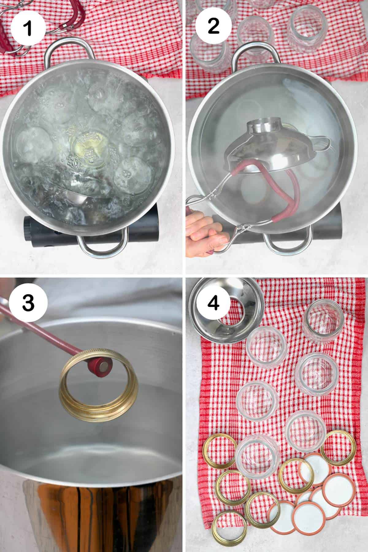 steps for sterilizing the tools and jars for canning whole tomatoes