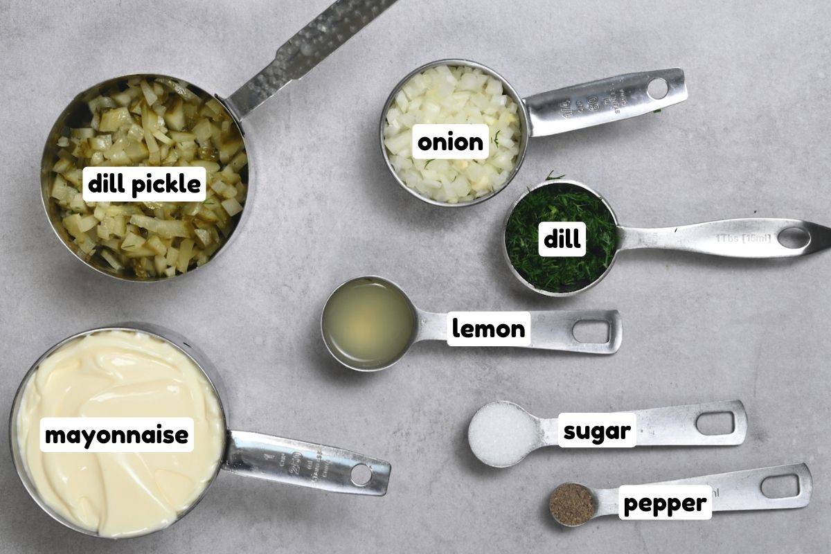 Ingredients for tartar sauce