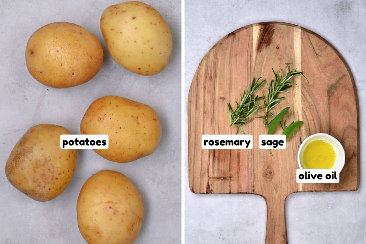Ingredients for smashed potatoes
