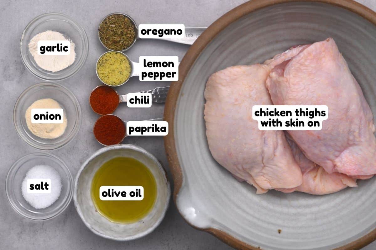 Ingredients for air fryer chicken thighs