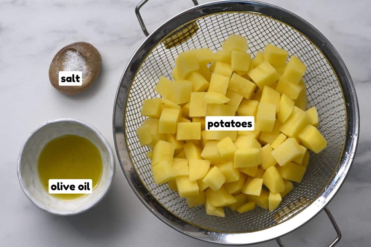 Ingredients for air fryer potatoes