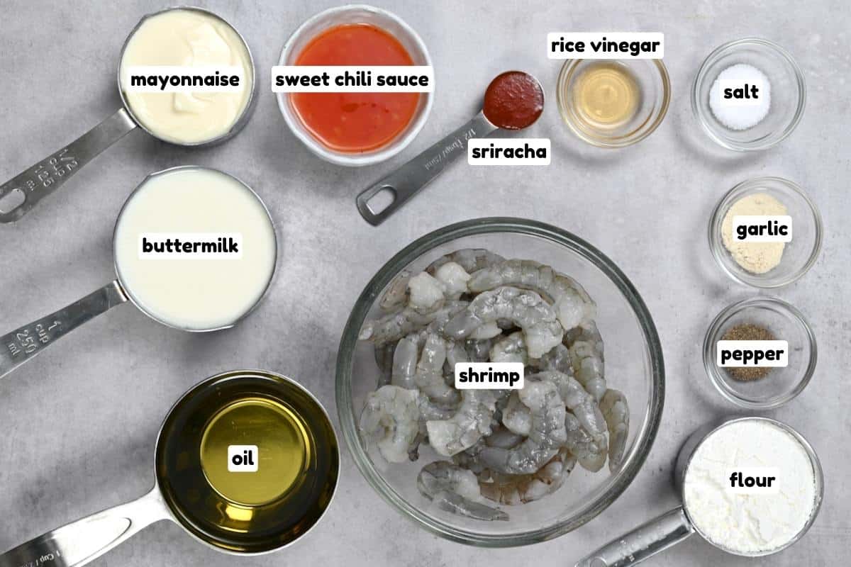 Ingredients for bang bang shrimp