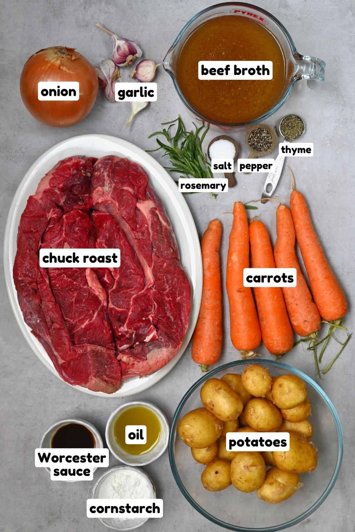 Ingredients for crockpot roast