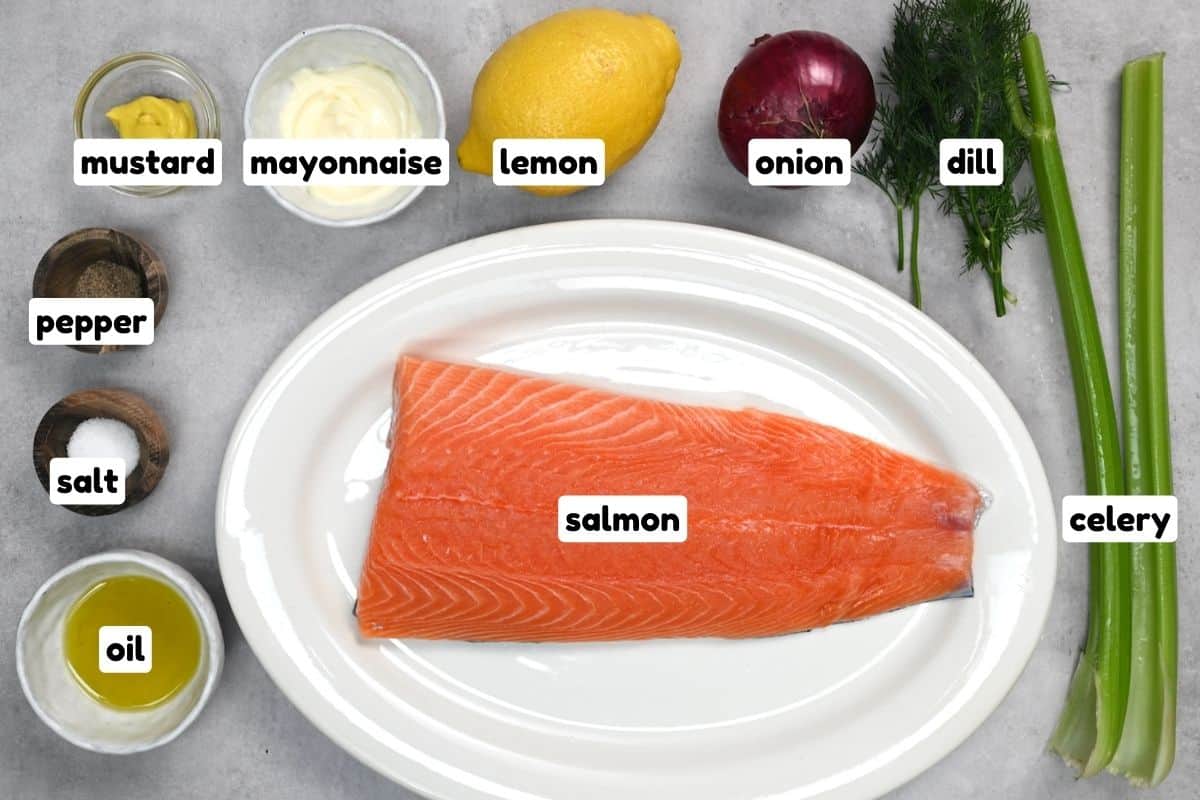 Ingredients for salmon salad