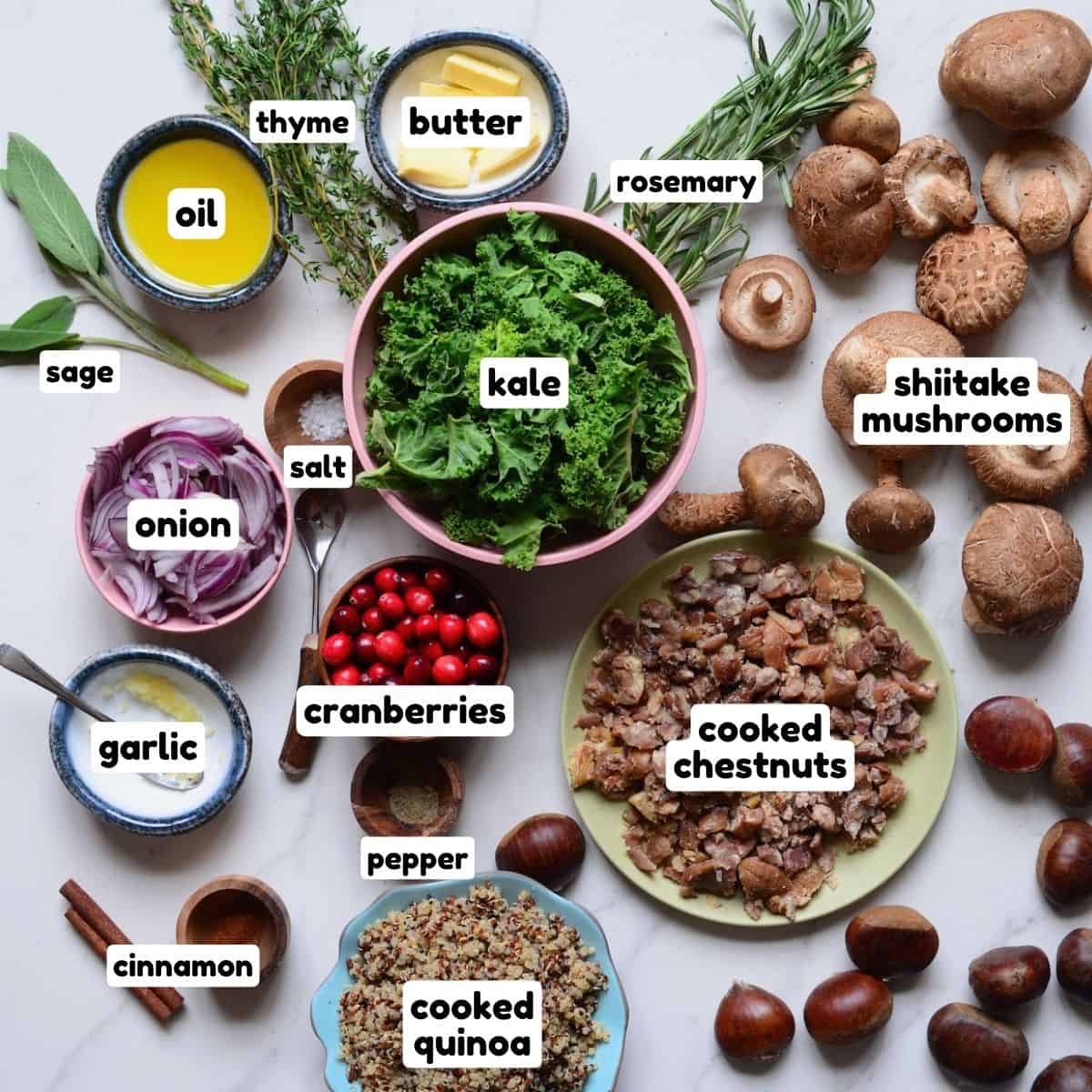 Ingredients for vegetarian mushroom Wellington