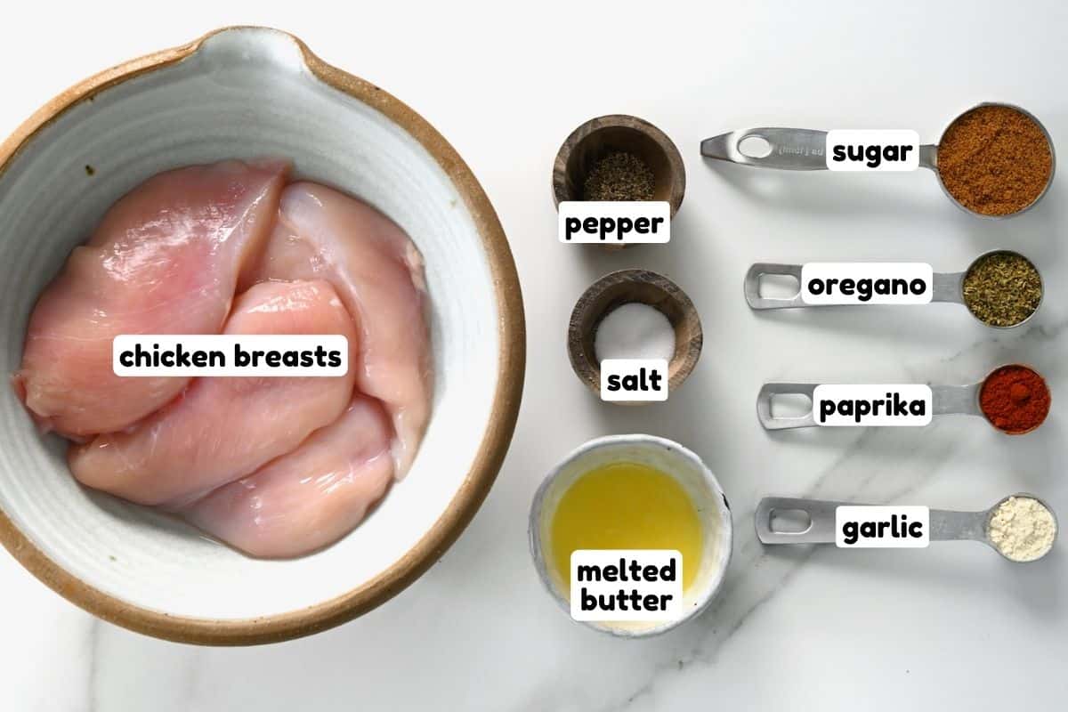 Ingredients for oven baked chicken