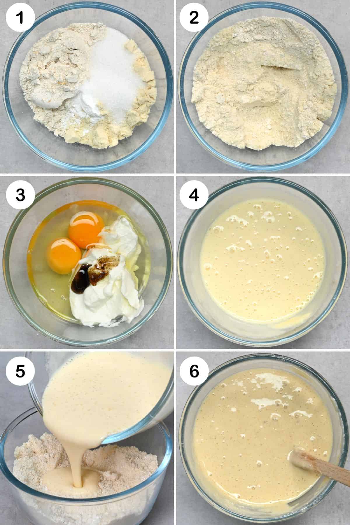 Steps for making protein pancakes batter