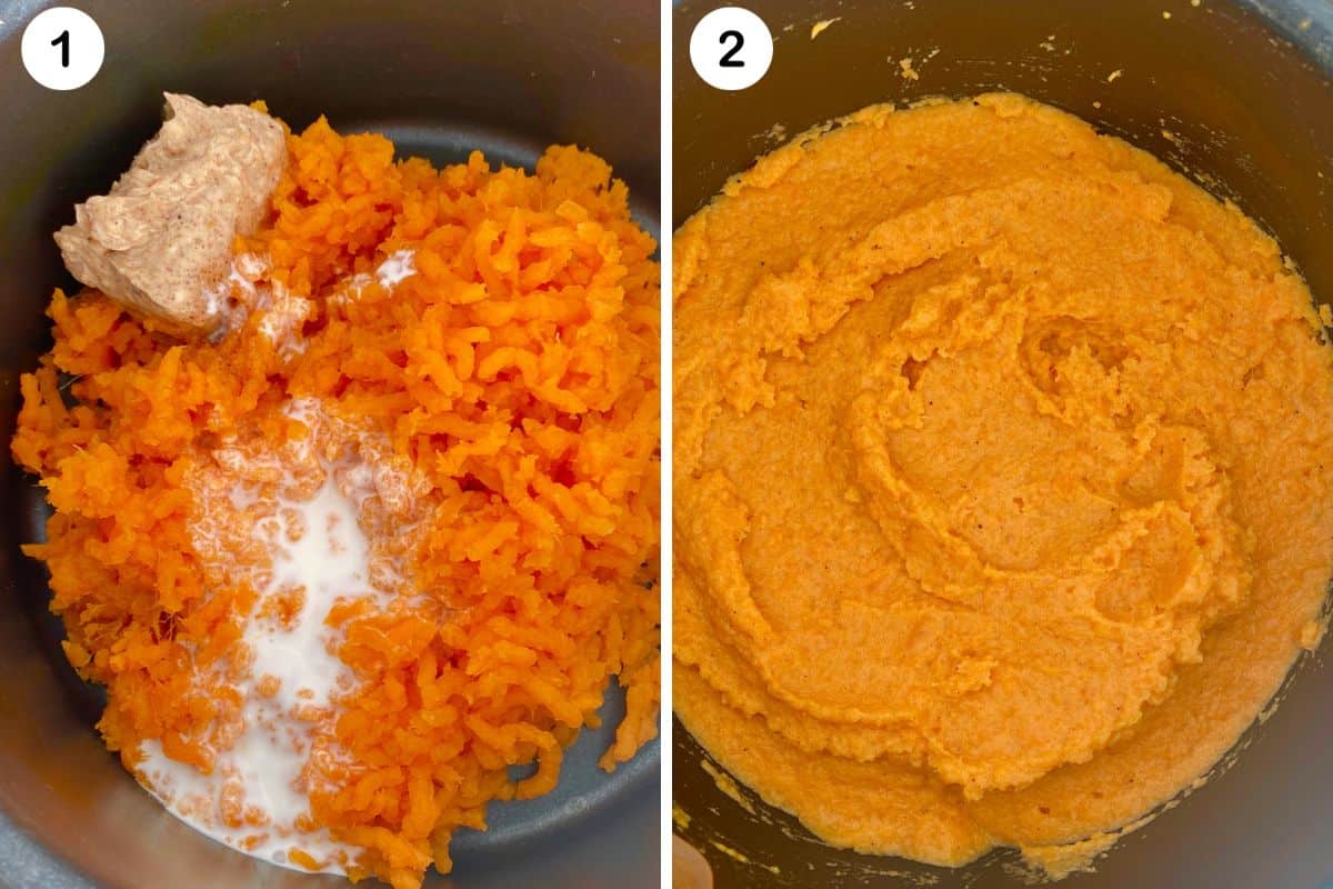 Steps for making sweet potato mash