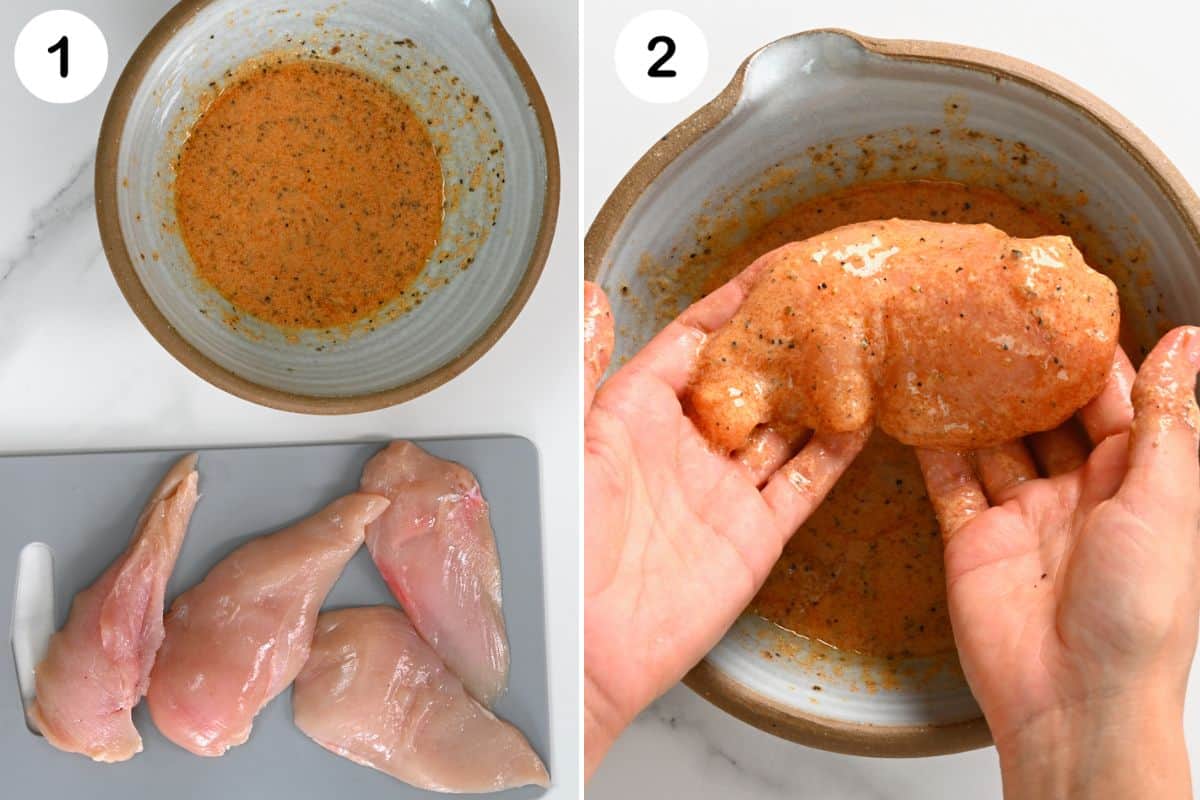 steps for prepare and marinate chicken
