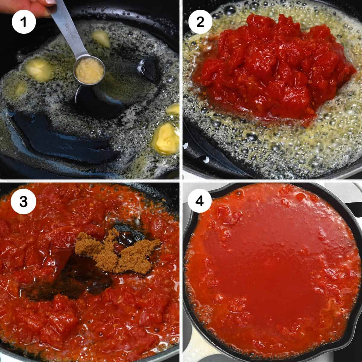 steps to cook the sauce for cabbage rolls