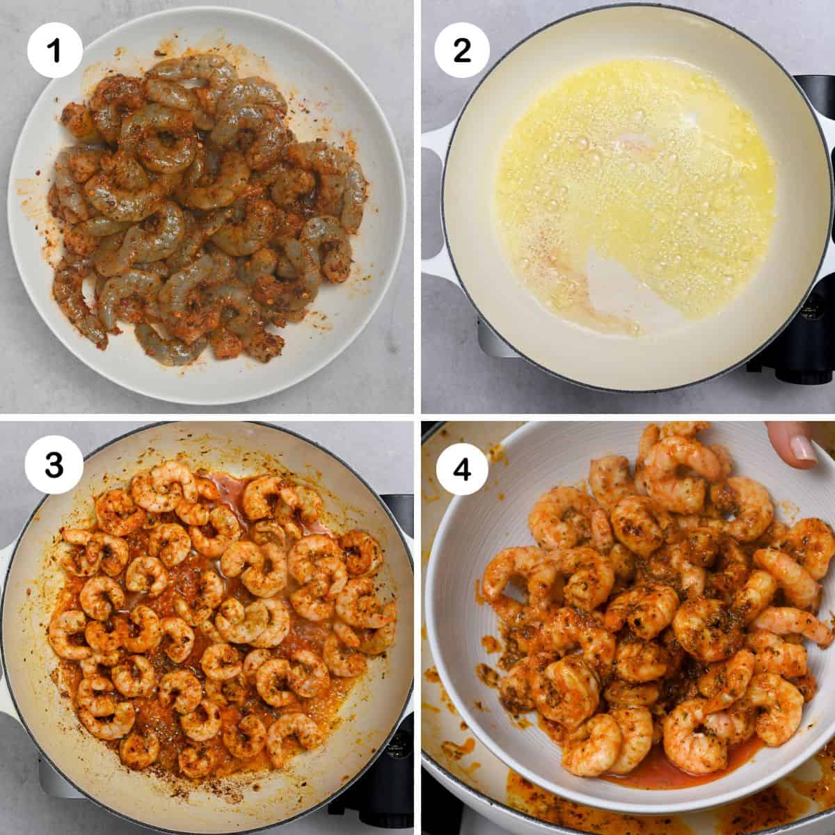 steps to prepare the shrimp for cajun shrimp pasta