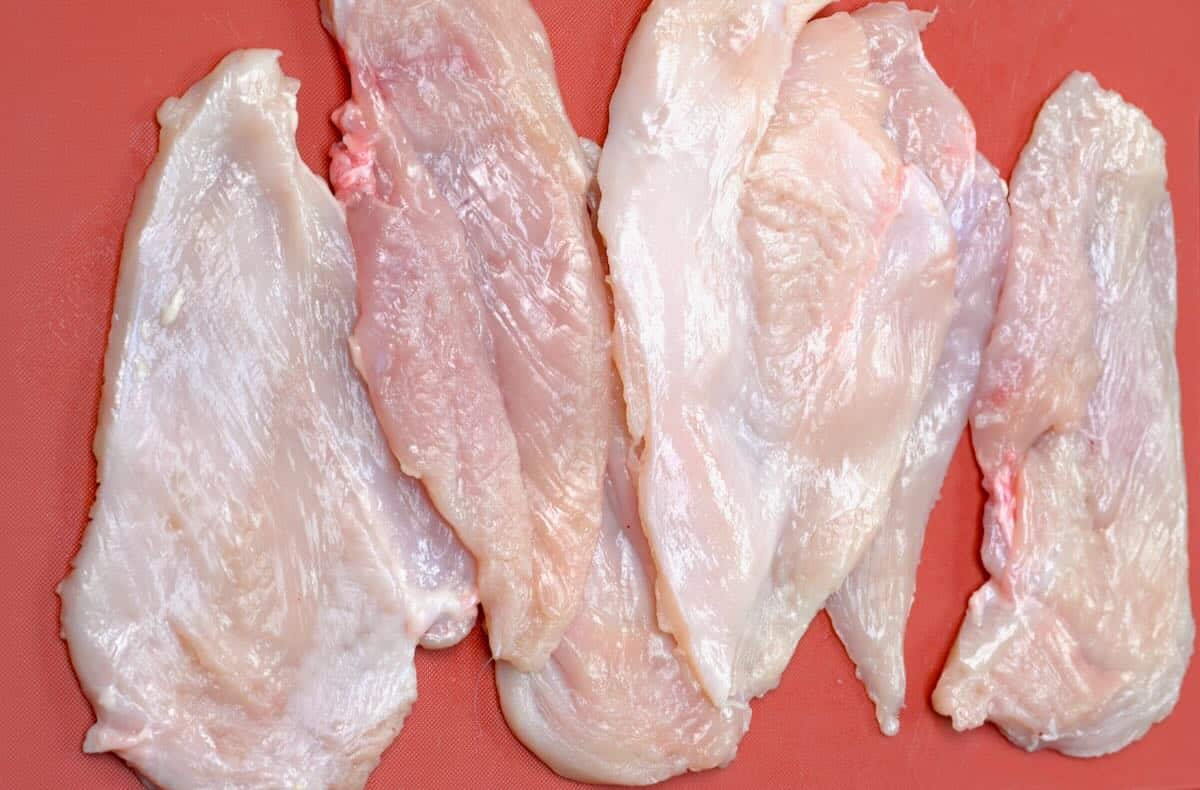 slice and pound chicken breasts