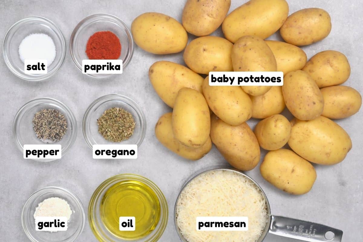 Ingredients for parmesan crusted potatoes