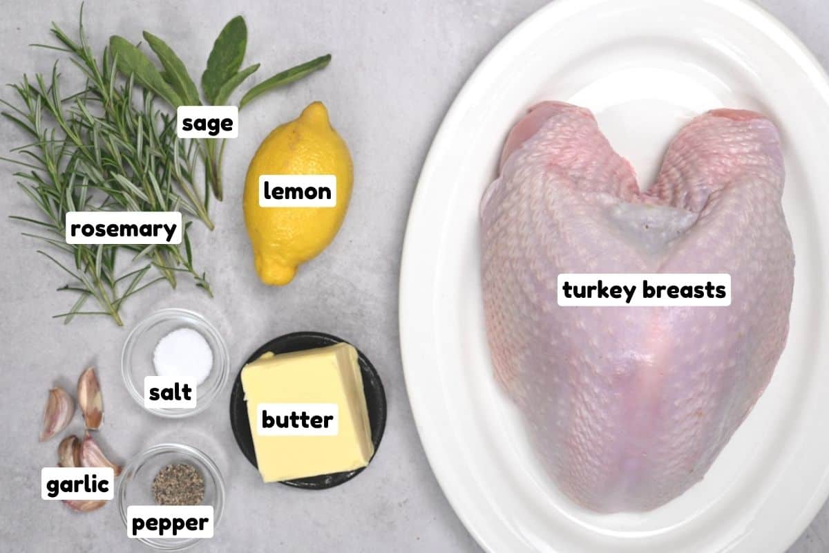 Ingredients for roasted turkey breast