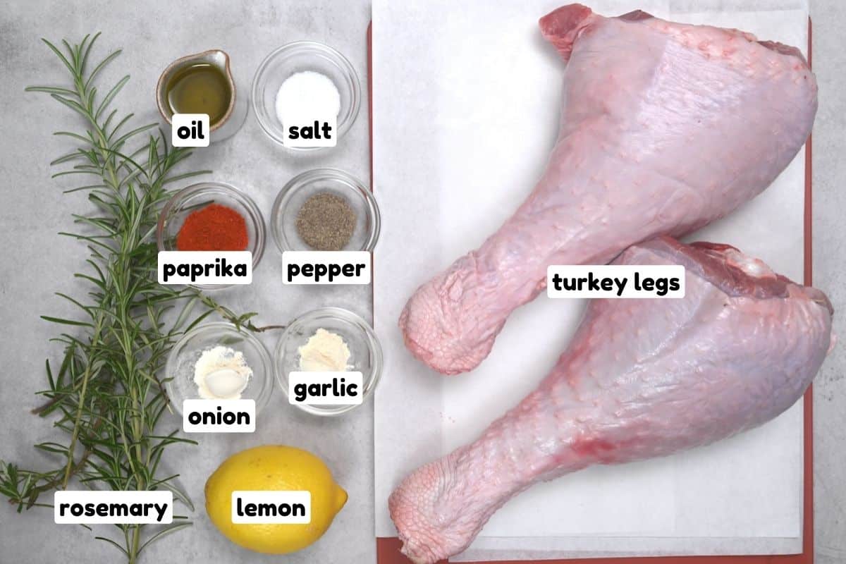 Ingredients for roasted turkey legs