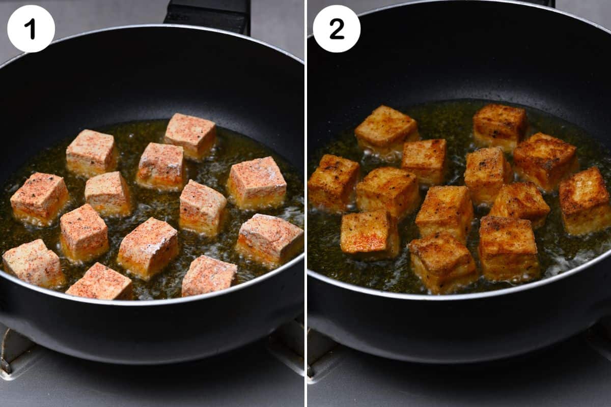 fry the tofu in the pan