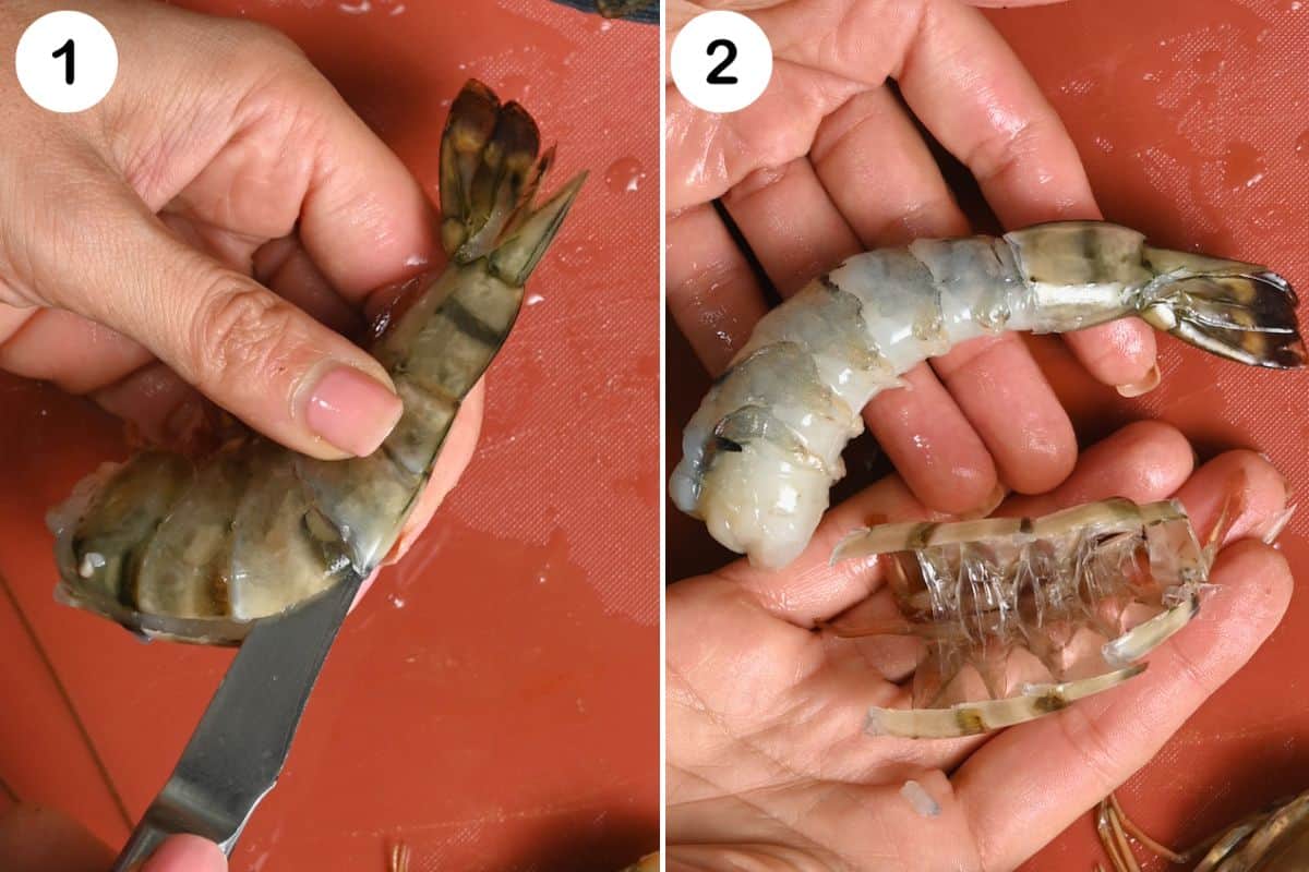 remove the shell of the shrimp