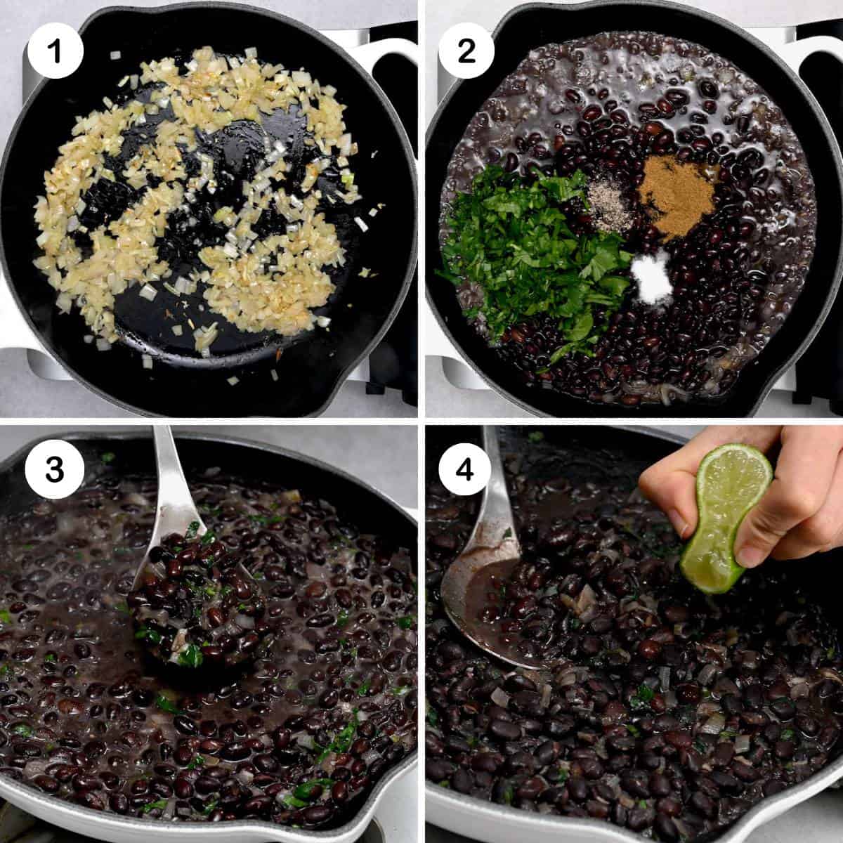 steps for making Mexican black beans