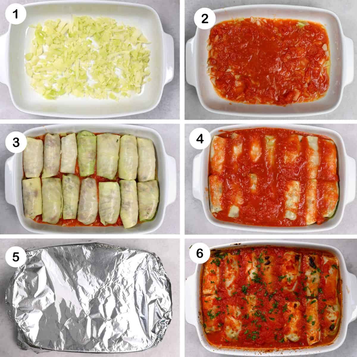 steps for cooking stuffed cabbage rolls