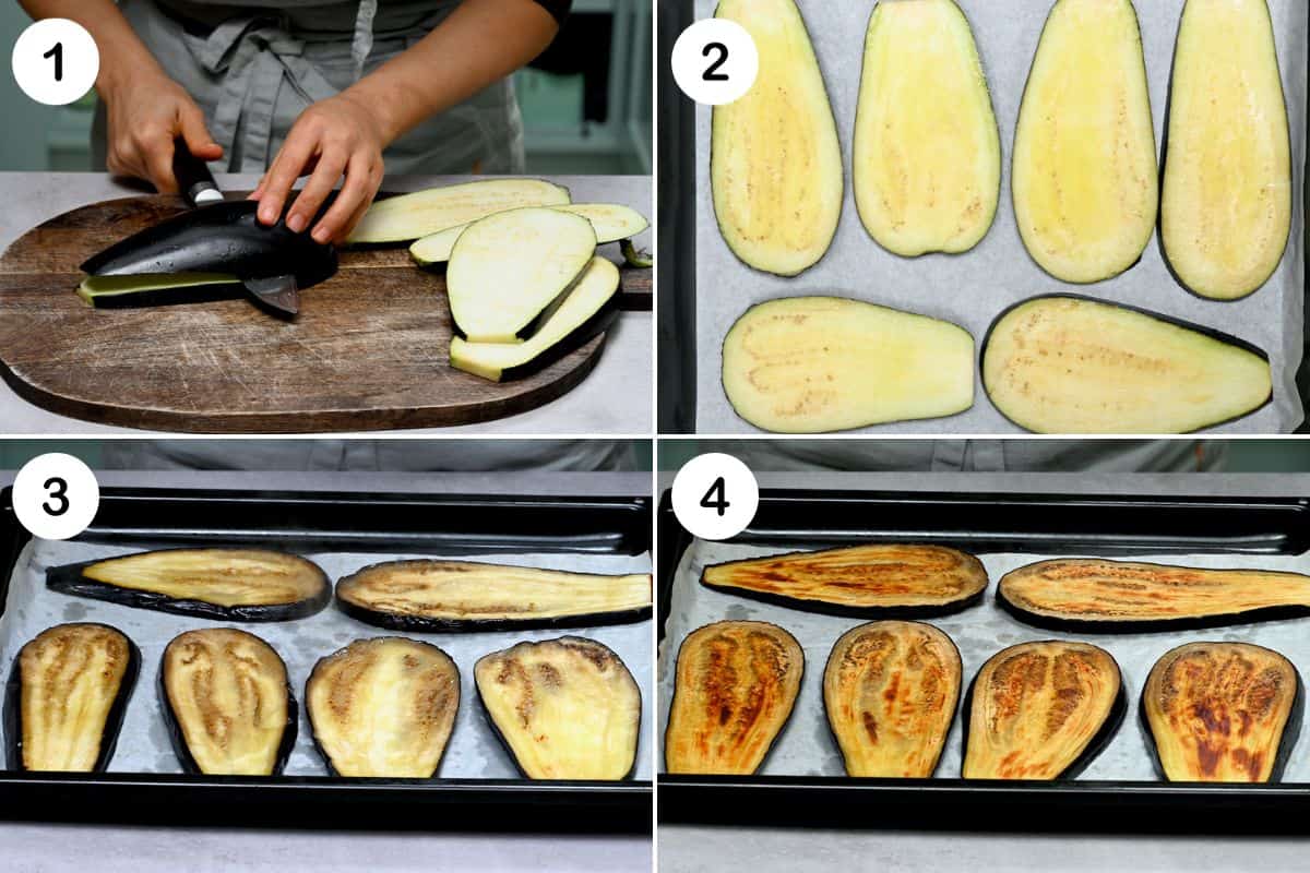 steps to prepare the eggplant for baking