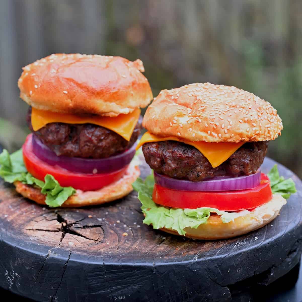 Homemade burger patties added to burgers