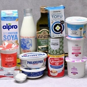 collection of heavy cream substitutes