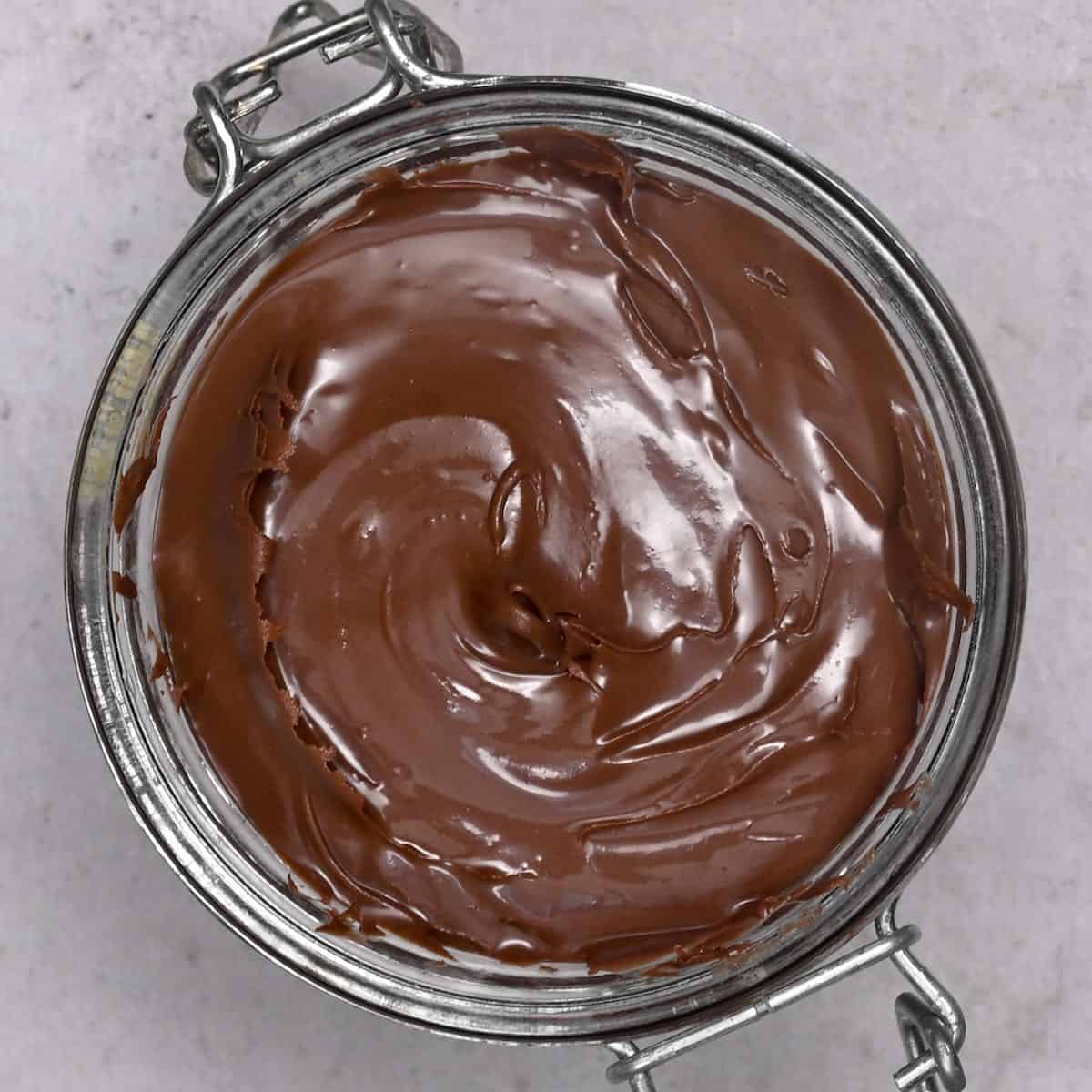top view of chocolate spread