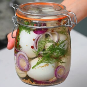 A large glass jar