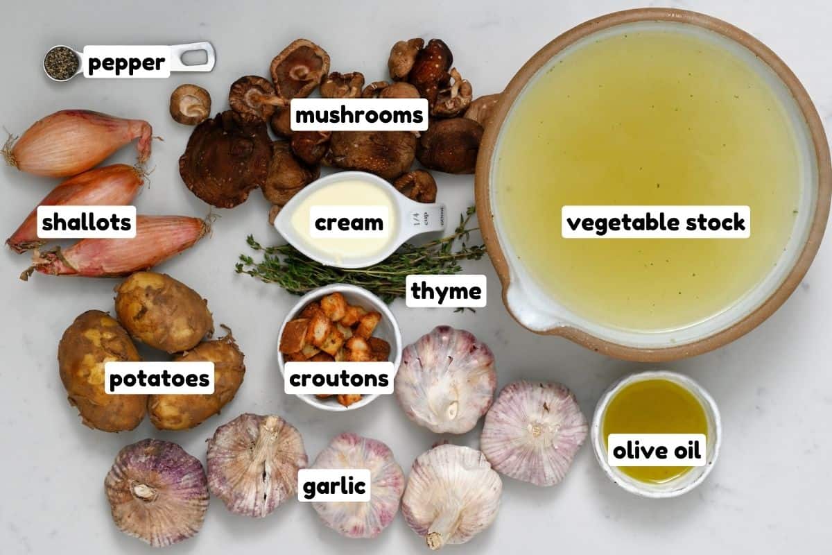 Ingredients for garlic soup