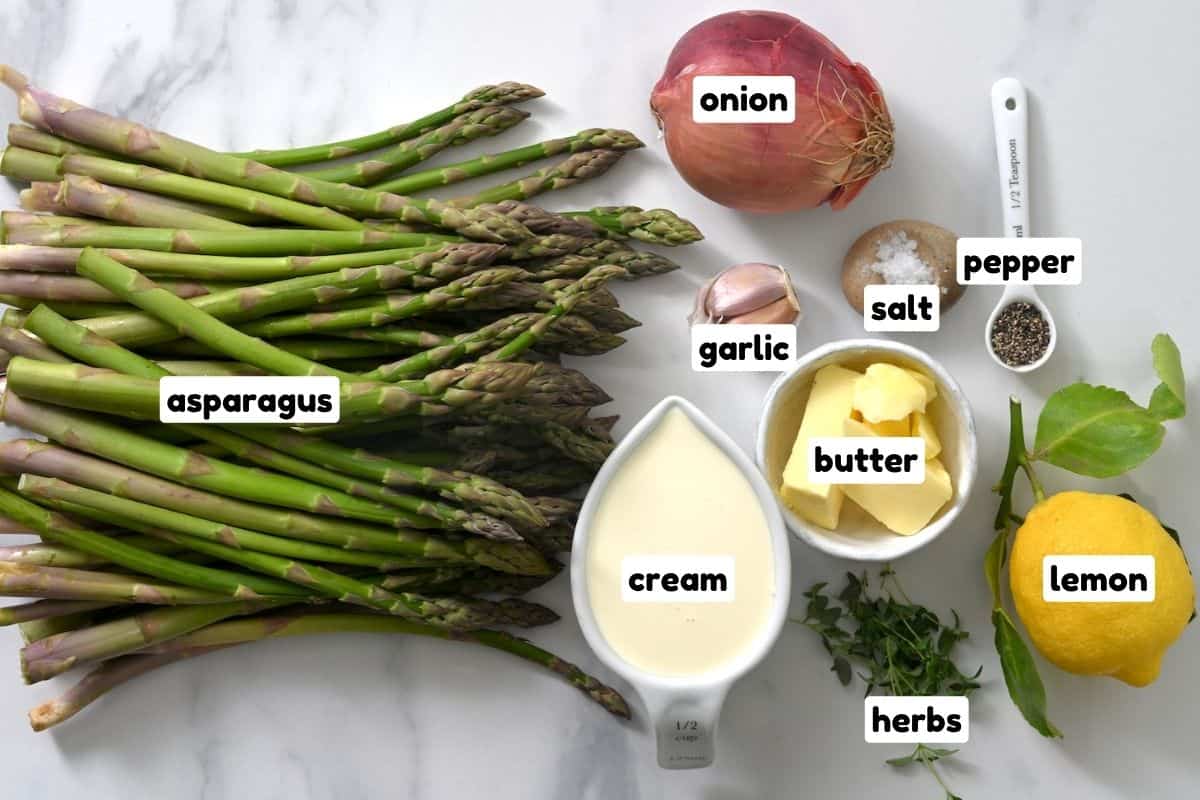Ingredients for asparagus soup