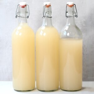 Three large bottles with juice