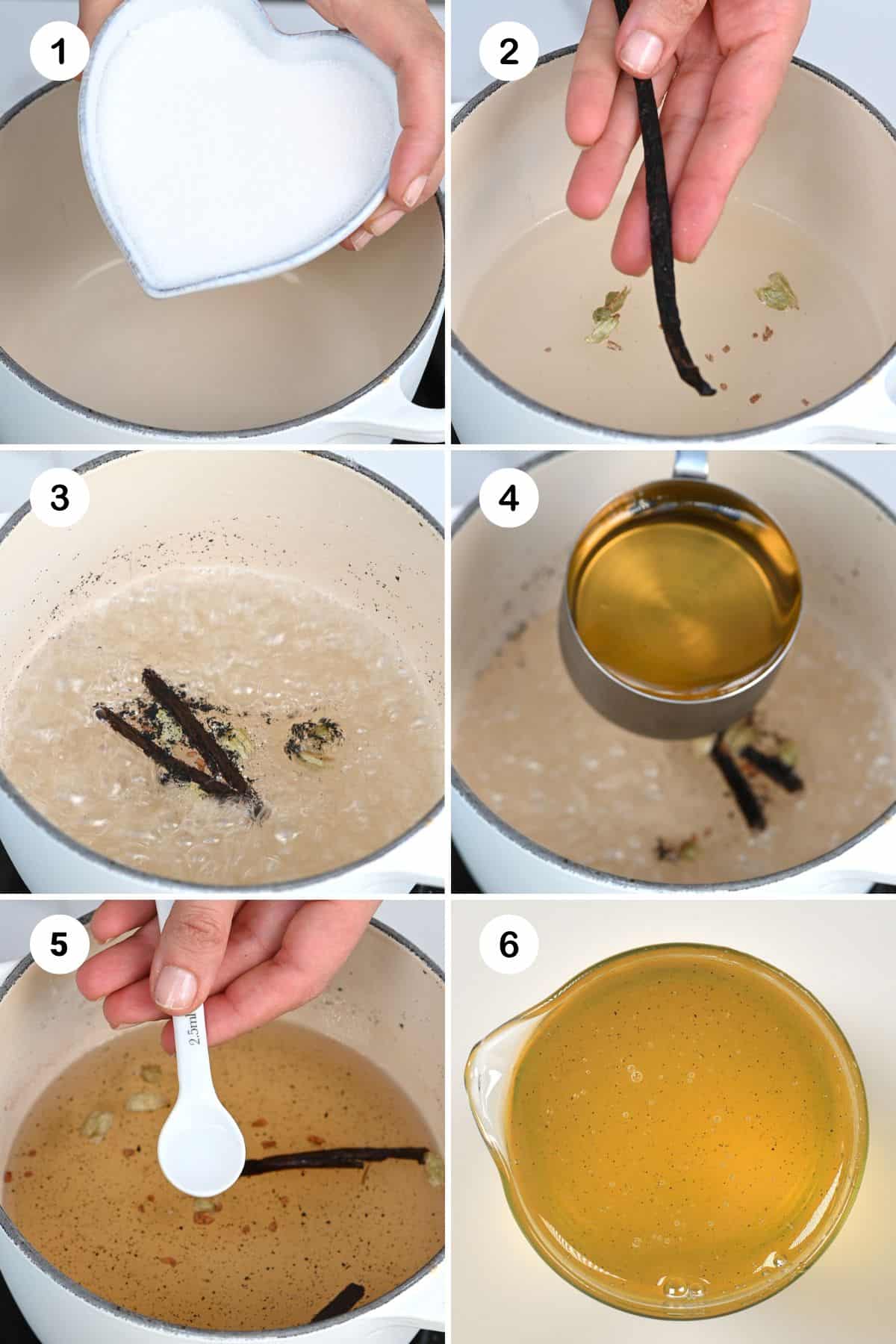 Steps for making baklava syrup