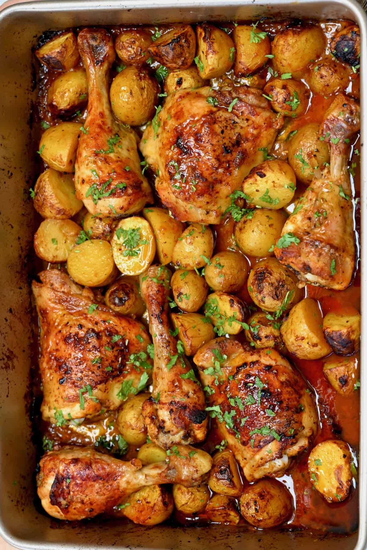One pan baked chicken and potatoes