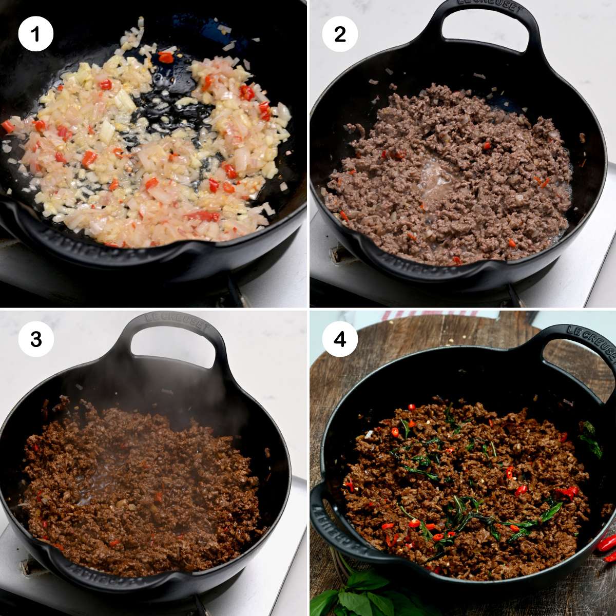 steps for making pad kra pao