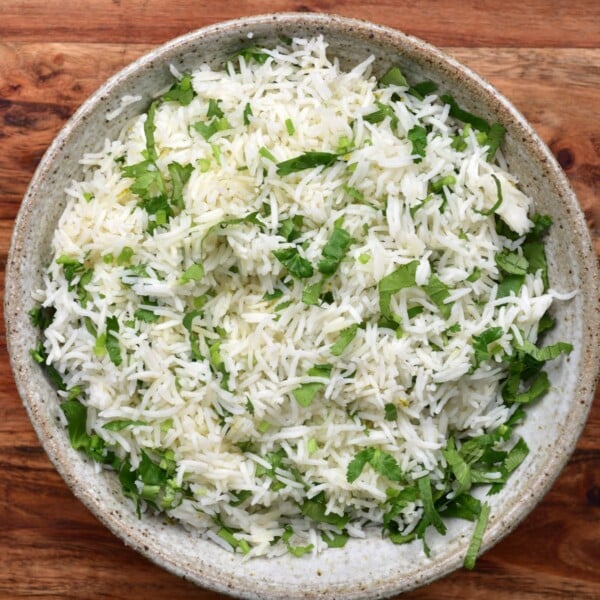 A bowl of cilantro lime rice